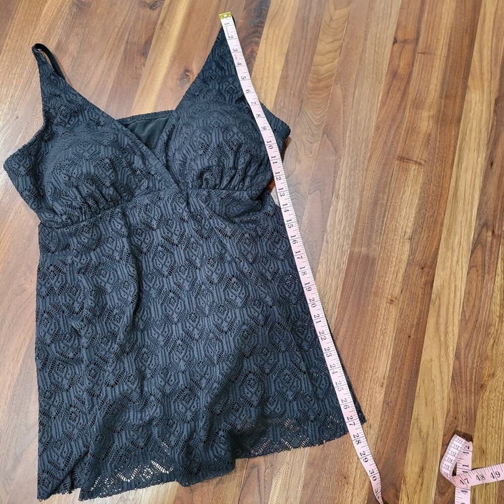Swimsuits for all Crochet Side Slit Adjustable straps V neck Swimdress Size 20 - Picture 7 of 12